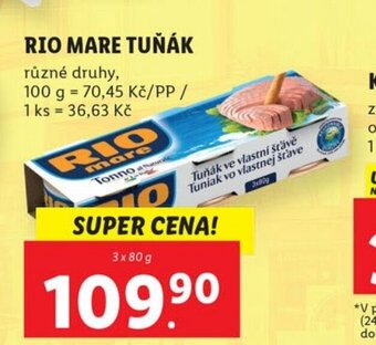 Lidl RIO MARE TUŇÁK nabídka