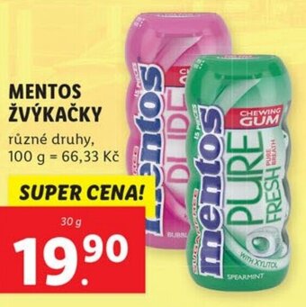 Lidl MENTOS ŽVÝKAČKY nabídka