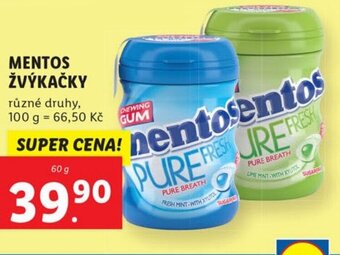 Lidl MENTOS ŽVÝKAČKY nabídka