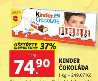 Lidl KINDER ČOKOLÁDA nabídka