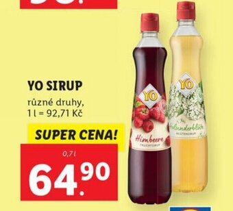 Lidl YO SIRUP nabídka