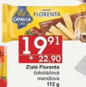 Jip Opavia -zlate- florenta v 19⁹¹ *22,90 zlaté florenta čokoládová mandlová 112 g 162 nabídka