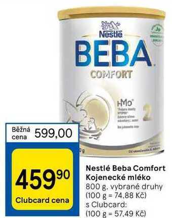 Tesco Nestlé beba comfort kojenecké mléko 800 g nabídka