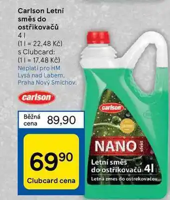 Tesco Carlson letní směs do ostřikovačů 4 l nabídka