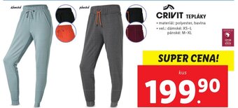 Lidl CRIVIT TEPLÁKY nabídka
