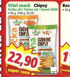 Norma Vital snack chipsy nabídka