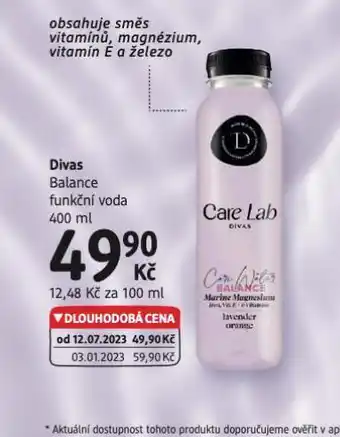 dm drogerie Divas balance funkční voda nabídka