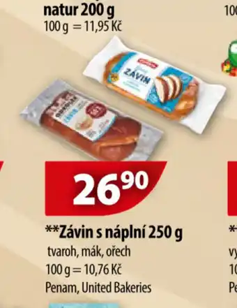 CBA Závin s náplní 250g nabídka