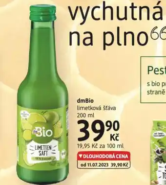 dm drogerie Dmbio limetková šťáva nabídka