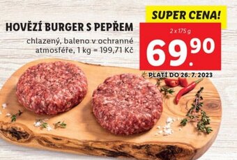 Lidl HOVĚZÍ BURGER S PEPŘEM nabídka