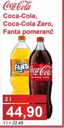 PLUS JIP Coca-Cola, Coca-Cola Zero, Fanta pomeranč nabídka