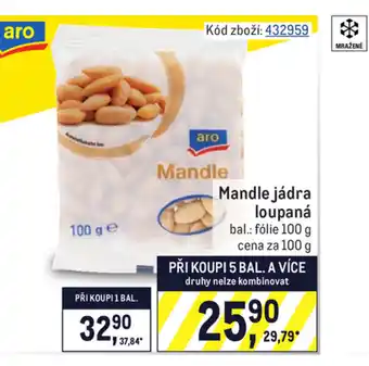 Makro Mandle jádra loupaná 100g nabídka