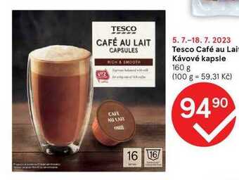 Tesco Tesco café au lait kávové kapsle 160 g nabídka