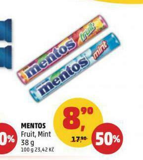 Penny Market Mentos nabídka