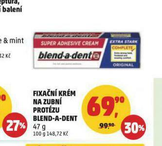 Penny Market Blend-a-dent fixační krém na zubní náhrady nabídka