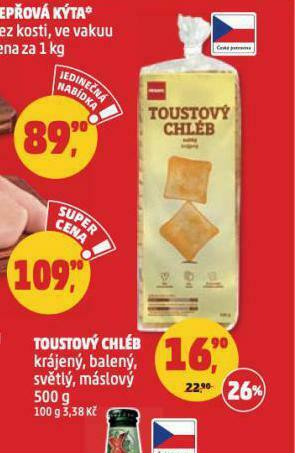 Penny Market Toustový chléb nabídka