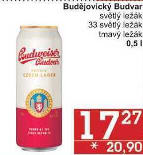 Jip Budějovický budvar světlý ležák, 0,5 l nabídka