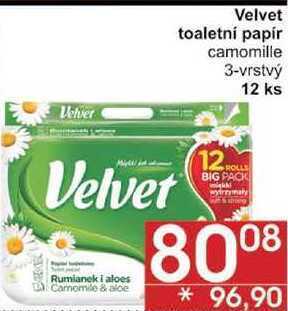 Jip Velvet toaletní papír camomille 3-vrstvý, 12 ks nabídka