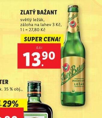 Lidl Pivo zlatý bažant nabídka