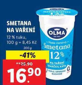 Lidl Smetana na vaření, 200 g nabídka