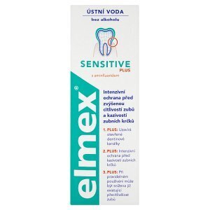 Lidl Elmex sensitive plus ústní voda bez alkoholu s aminfluoridem 400ml nabídka