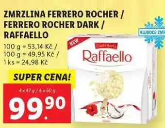 Lidl Zmrzlina ferrero rocher/ferrero rocher dark/raffaello, 4x 47 g/4x 50 g nabídka