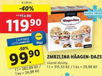 Lidl Zmrzlina häagen-dazs, 4x 95 ml nabídka