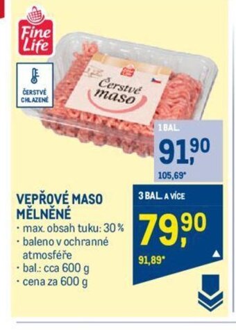 Makro VEPŘOVÉ MASO MĚLNĚNÉ nabídka