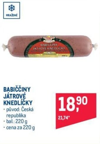 Makro BABIČČINY JÁTROVÉ KNEDLÍČKY nabídka