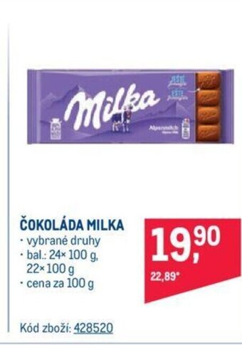 Makro ČOKOLÁDA MILKA nabídka