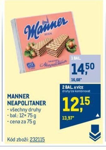 Makro MANNER NEAPOLITANER nabídka