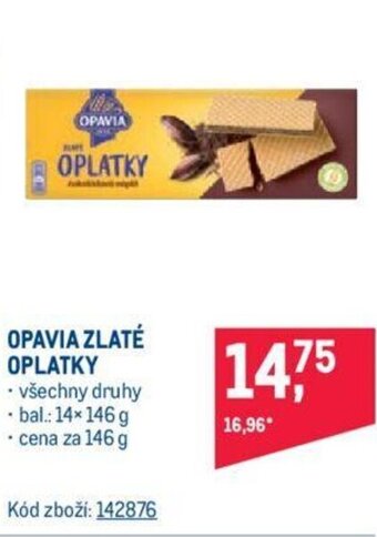 Makro OPAVIA ZLATÉ OPLATKY nabídka