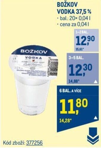 Makro BOŽKOV VODKA 37,5% nabídka