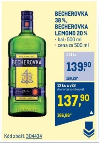 Makro BECHEROVKA 38%, BECHEROVKA LEMOND 20% nabídka