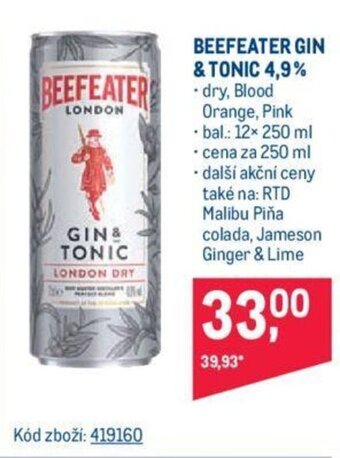 Makro BEEFEATER GIN & TONIC 4,9% nabídka
