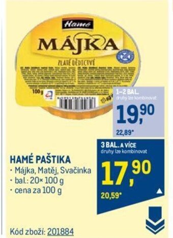Makro HAMÉ PAŠTIKA nabídka