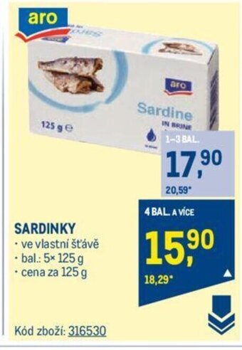 Makro SARDINKY nabídka