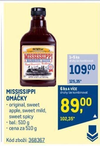 Makro MISSISSIPPI OMÁČKY nabídka