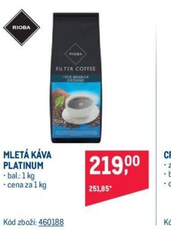 Makro MLETÁ KÁVA PLATINUM nabídka