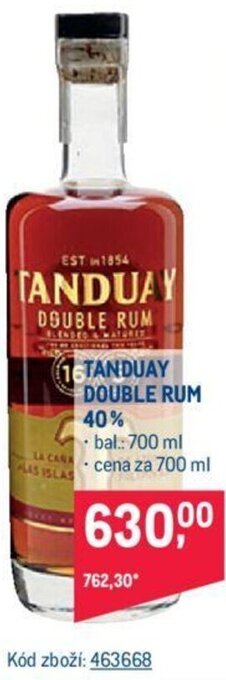 Makro TANDUAY DOUBLE RUM 40% nabídka