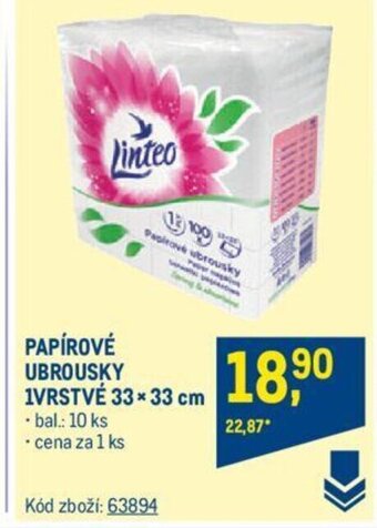 Makro PAPÍROVÉ UBROUSKY 1VRSTVÉ 33*33 cm nabídka