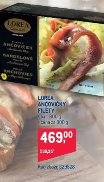 Makro LOREA ANČOVIČKY FILETY *bal.: 800 g cena za 800 g nabídka