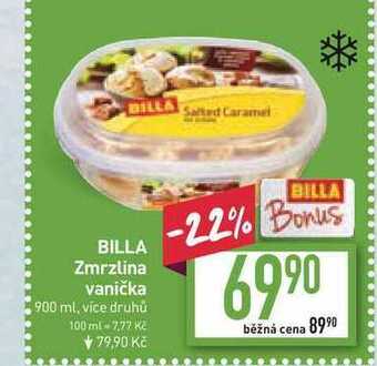 Billa Billa zmrzlina vanička 900 ml nabídka
