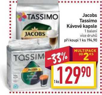 Billa Jacobs tassimo kávové kapsle 1 balení nabídka