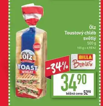 Billa Ötz toustový chléb světlý 500 g nabídka