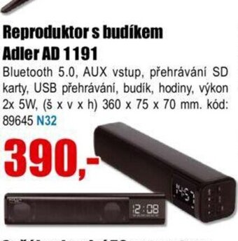 EVA Reproduktor s budíkem Adler AD 1191 nabídka
