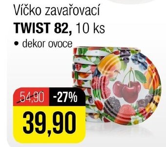 Víčko zavařovací TWIST 82, 10 ks dekor ovoce