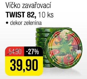 Víčko zavařovací TWIST 82, 10 ks dekor zelenina