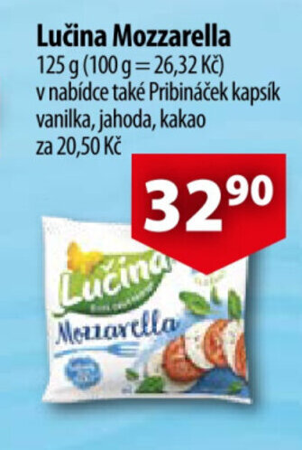 CBA Lučina Mozzarella nabídka
