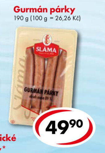 CBA Gurmán párky nabídka